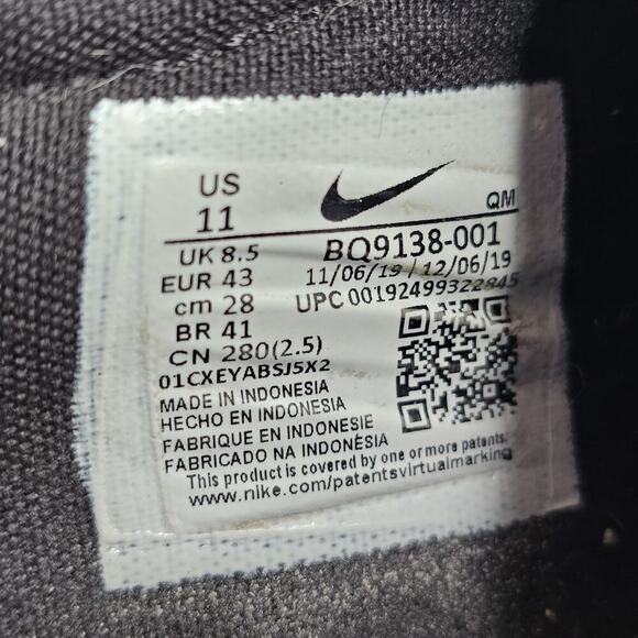 Nike Court Royale AC Black White Athletic Slip On Sneakers Unisex W 11 M 9.5 - Picture 7 of 7